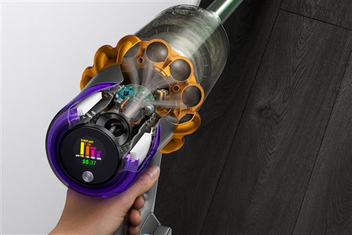 Dyson Aspirateur balai V15 Detect Absolute Gris et Violet